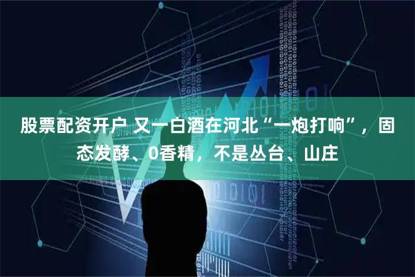 股票配资开户 又一白酒在河北“一炮打响”，固态发酵、0香精，不是丛台、山庄